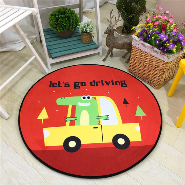 Lovely Children Room Round Floor Mat Cartoon Cute Boys And Girls Game Room Carpet Tent Desk Chair Anti-slip Mat Living Room Floor Mat