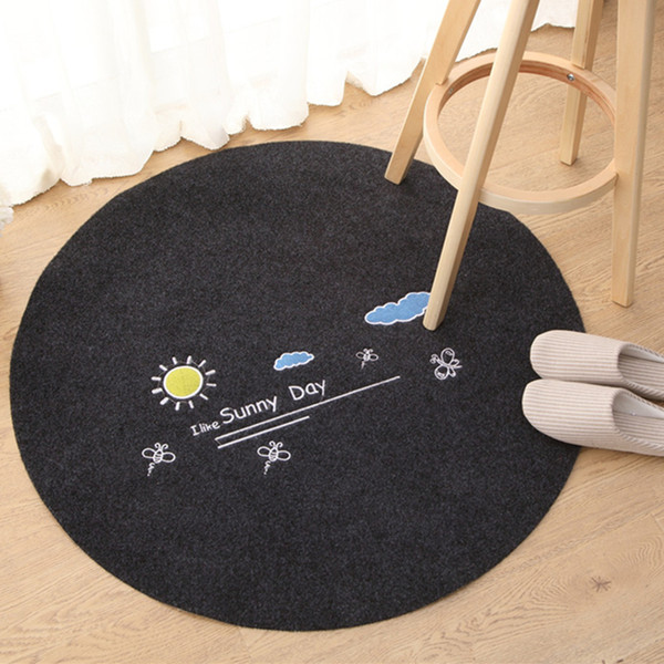 Thickening Household Circular Floor Mat Bedroom Rug Computer Chair Carpet Living Room Bathroom Shower Mat Rugs For Kitchen Doormat Bath Mats