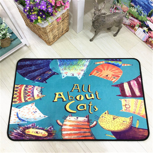 Porch Bathroom Bedroom Floor Mat Children Room Cartoon Carpet Cute Cat Pattern Doormat Kitchen Rug tapis de bain salle de bains Soft Mat