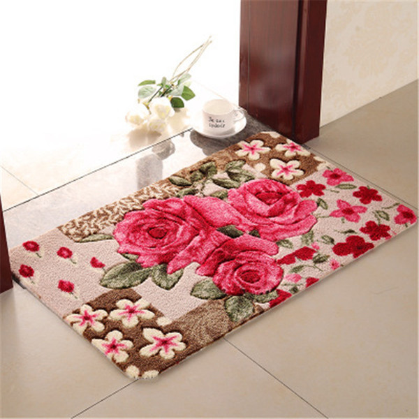 Nonslip Bathroom Rugs PVC Doormat Thickened Decoration Bed Mat In Living Room Soft Bathmat For Decor Toilet Large Bathroom Kitchen Carpet