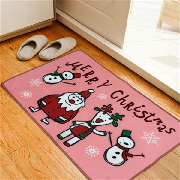 Living Room Kitchen Doormat Cartoon Pattern Rugs For Kitchen Christmas Printed Floor Mat Bath Carpet Hall Bedroom Bathroom Anti-skid Mat Pad