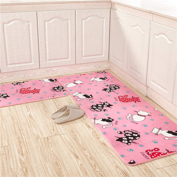 Bath Rugs Set 2pcs/set Anti Slip Mat Bathroom Memory Foam Bath Mat Bath Accessories Kitchen Carpet Floor Mats Animal Pattern Kitchen Rug