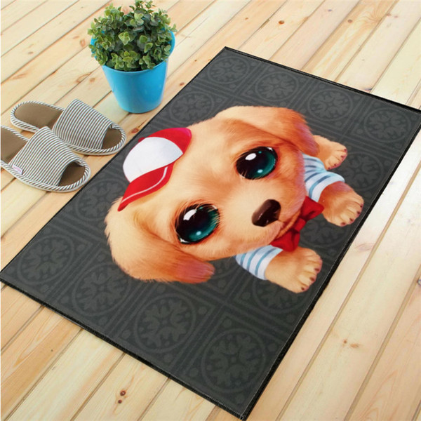 Popular Logo Cartoon Lovely Puppy Home Carpet Floor Mat Door Mat Bathroom Porch Door Entrance Door Mat Living Room Kitchen Bedroom Soft Rugs