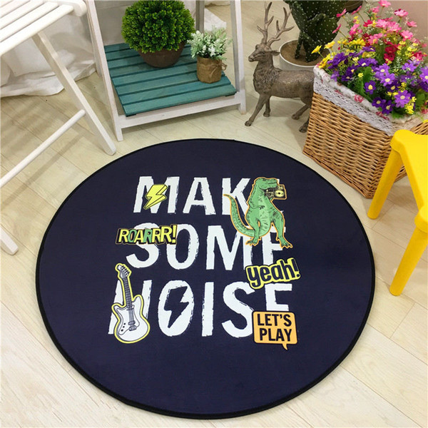 Children's Room Circular Mattress Cartoon Patterns Game Room Super Soft Carpet Chair Skid Pad Living Room Bedroom Mat Anti-slip Kitchen Rug