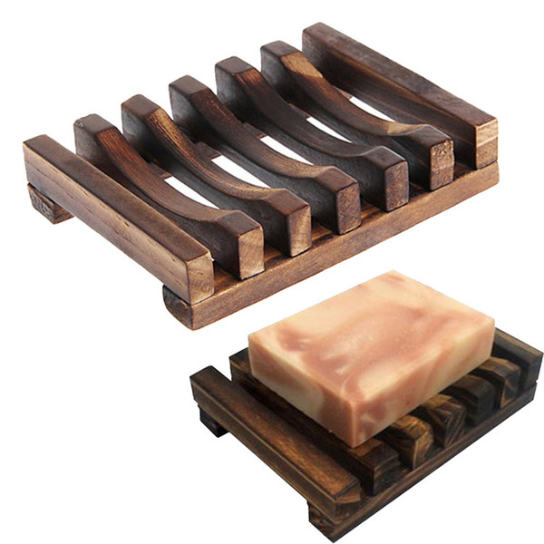 Natural Wooden Bamboo Soap Dish Tray Holder Storage Soap Rack Plate Box Container for Bath Shower Plate Bathroom