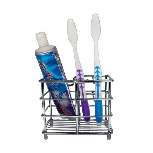 Simple Toothpaste Stand Multi Function Stainless Steel Toothbrush Holders Firm Durable Storage Rack For Home Bathroom Supplies 15hy B