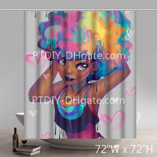 Personalized Liberty Art Peyton Black Girl African Queens American Women Beauty Magic Waterproof Shower Curtain