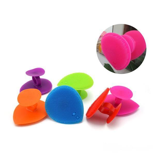 Soft Silicone Facial Bath Brush Baby Wash Brushes Silica Gel Massage Cleaning Brush with Finger Holder Exfoliating Body Tools Candy Color