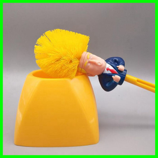 Funny Trump Toilet Brush with Holder Creative Donald Trump Durable Bathroom Cleaning Brushes Home Room Platic Cleaning Tools