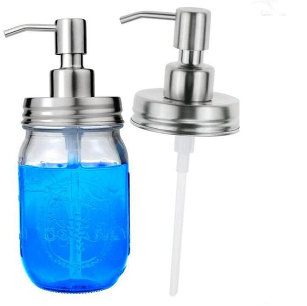 480ml Mason Jar Soap Lotion Dispenser Stainless Steel Pump DIY Hand Soap Dispenser pump Mason Jar Countertop Soap Dispenser KKA6758