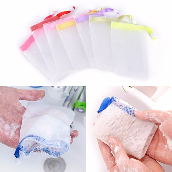 5Pcs/lot Practical Soap Blister Mesh Soap Net Foaming Net Easy Bubble Mesh Bag Popular Bath & Shower Random Color