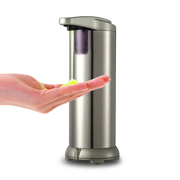 280ml Electroplated Automatic Soap Dispenser Touch-free Sanitizer Dispenser Built-in Infrared Smart Sensor for Kitchen Bathroom VB