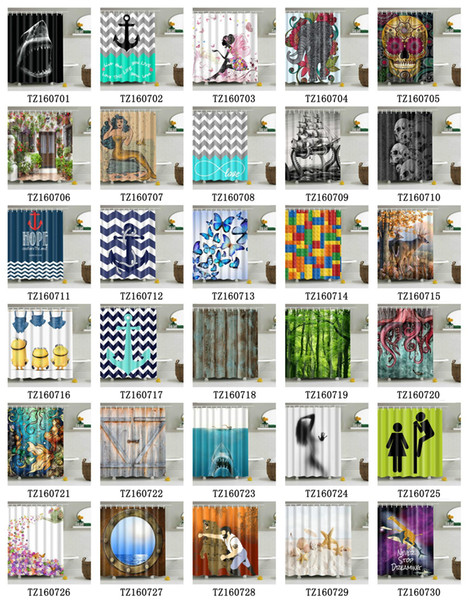 Shower curtain 72 x 72 inch waterproof 3D shower curtains for bathroom premium polyester fabric decorative bath curtain design many styles