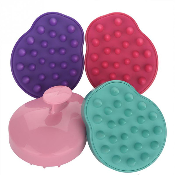 4 PCS Silicone Shampoo Brushes Relieve Stress Scalp Washing Hair Comb Bathing Massage Brush Cleanning Prevent Hair Loss