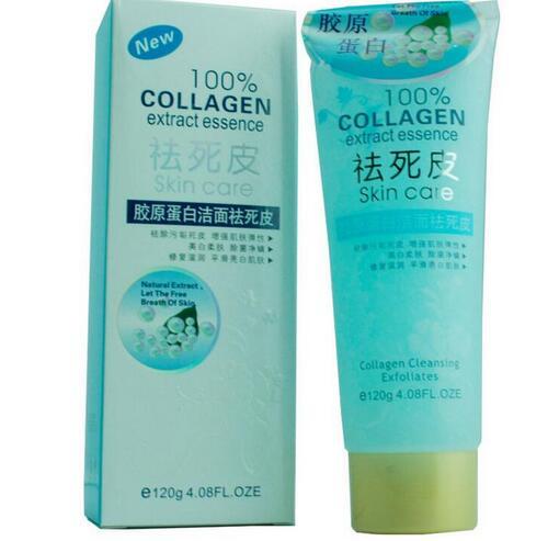 APINKGIRL Collagen Extract Essence Face Cleanser Gentle Exfoliating Scrub Deep Cleaning Moisturizing Bright&Peeling Gel 120g