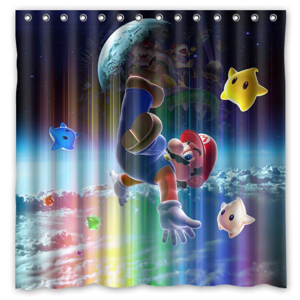 180x180cm New Arrival Waterproof Fabric Super mario Design Bathroom Shower Curtain Polyester Bath Curtain