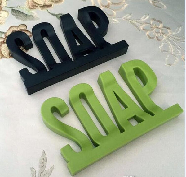 Letter Shape Soap Dish Holder Hollow Design Non Residue with Water Soap Shelf with Suction Cup Sucker Sponge Debris Storage Dish DF5402