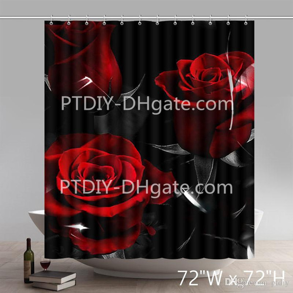 Custom Liberty Art Dark Glimpses Color ROSES Expression Waterproof Bathroom Shower Curtains