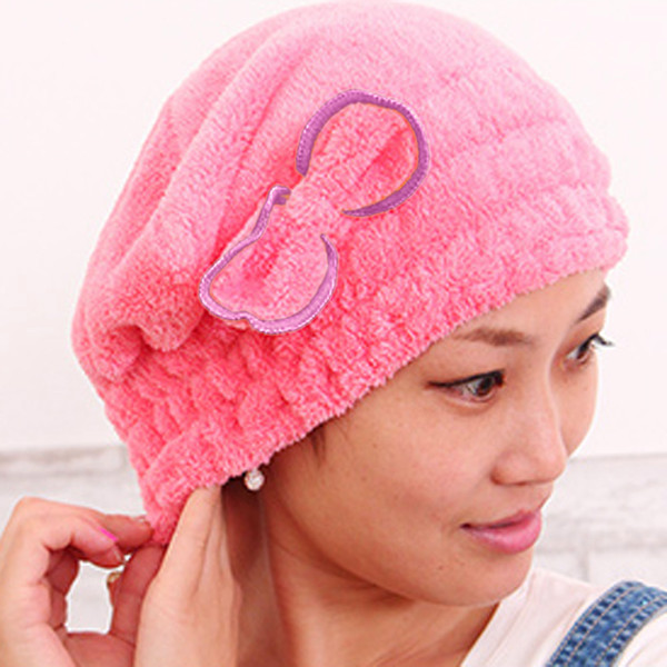 Colorful Shower Cap Wrapped Towels Microfiber Bathroom Hats Solid Superfine Quickly Dry Hair Hat Bath Accessories