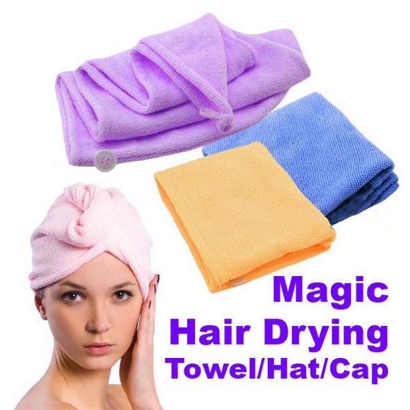 hot sell Hot Microfiber Towel Quick Dry Hair Magic Drying Turban Wrap Hat Caps Bathing S