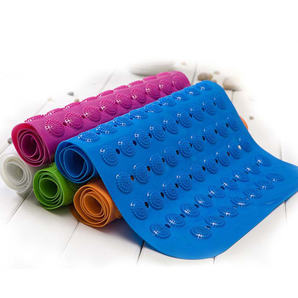 Factory Wholesale Bath Mats Antislip Massage Mats Colorful Bathroom Pierced PVC Plastic Safe Pad with Suction Cups