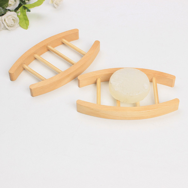 Simple Wooden Soap Box Handmade Wood Draining Soap Dish Plate Container Bathroom Accessories