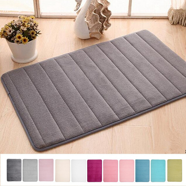 40x60cm Microfibre Memory Foam Mat Home Door Mat Absorbent Slip Resistant Pad Bathroom Shower Bath Mats With Non Slip Back