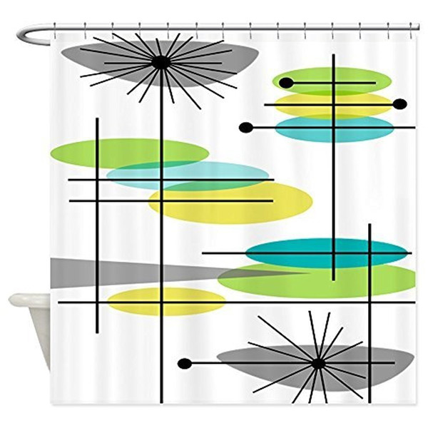 Memory Home Mid Century Modern Waterproof Polyester Fabric Bathroom Shower Curtain Eco-Friendly Home Decor Shower Curtains