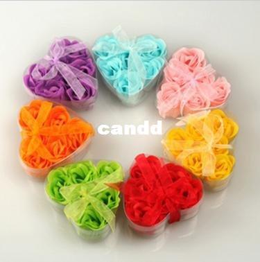 Free Shipping ,bath ,Valentine's Day gift ,rose,Wedding gifts,beauty soap,Rose flower soap,Flower soap,6 flower/box,50box/lot