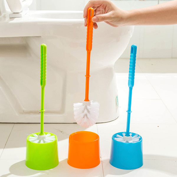 With thick plastic toilet brush set with base toilet brush cleaning brush Creative fur the toilet brush holder