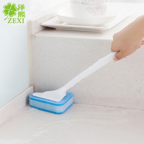 Long handle triangular sponge brush brush cleaning the bathroom floor tile bathroom toilet brush brush brush