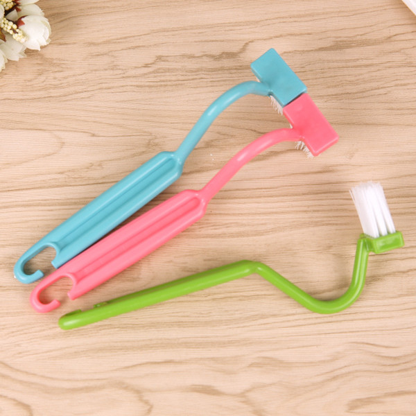 Japanese creative S type toilet brush kitchen bathroom toilet side corner v-shaped bending cleaning brush