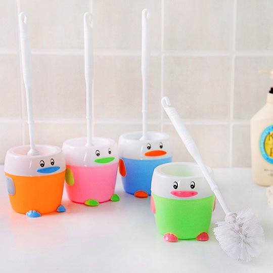 Cute little penguin creative fashion toilet brush set of toilet cleaning brush base cleaning brush base