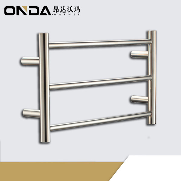 Wall Mounted Simple Design Heated Bathroom Towel RackONDAWARMER OND-3R ROUND tube 304 stainless steel electric towel rack CE SGS SAA ROSH