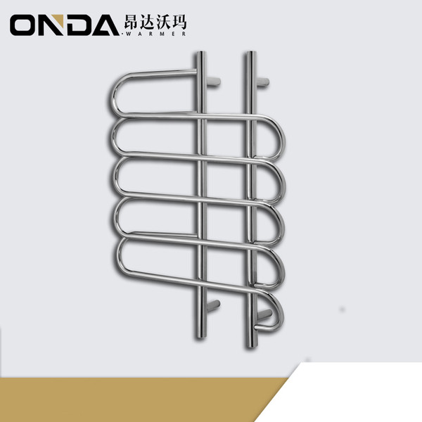 ONDAWARMER OND-2Y-1 Curves tube 304 stainless steel electric towel rack CE SGS SAA ROSH certification Heated towel rail for bathroom fitting