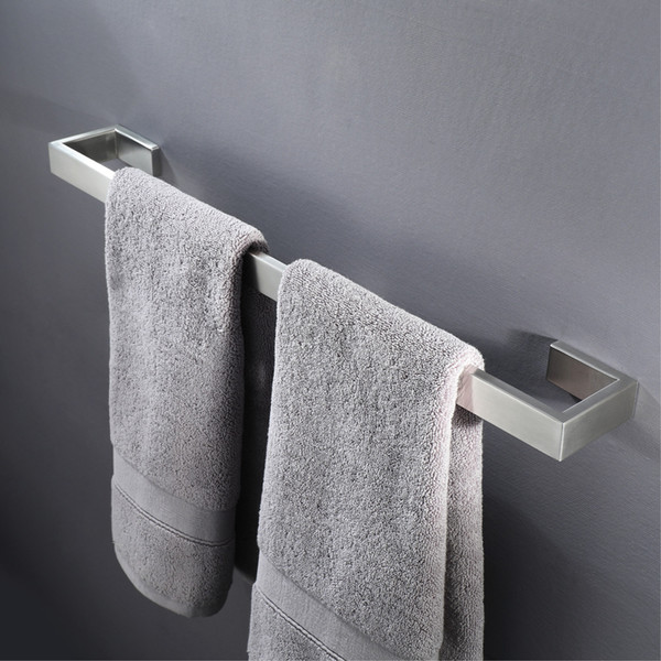 Bathroom Accessories 304 Stainless Steel Brushed Bathroom Single Towel Rack 60cm Single Towel Bar Wall Mounted Towel Rack