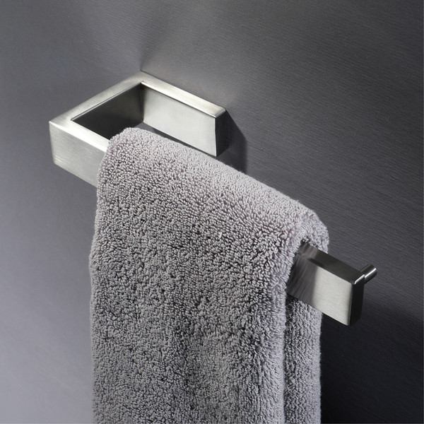 Bathroom Accessories 304 Stainless Steel Brushed Bathroom Single Towel Rack 21cm Single Towel Bar Wall Mounted Towel Rack