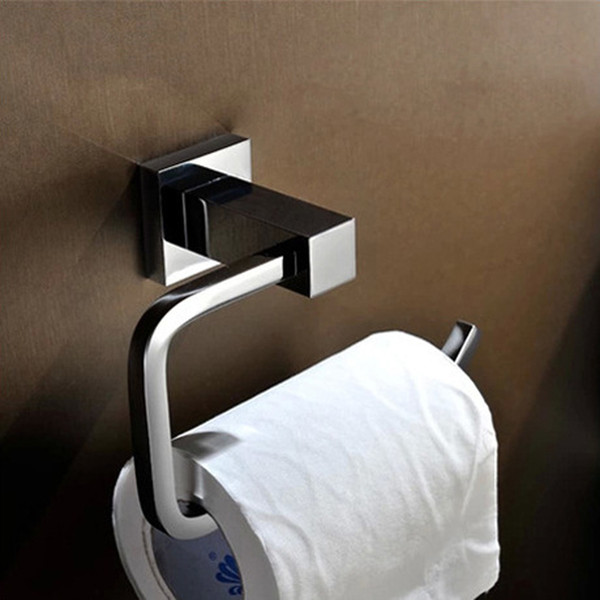 New Brass Toilet Paper Holder Chrome Bathroom Toilet Roll Holder For Paper Towel Square Bathroom Accessories