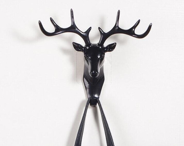 Small Plastic Wall Rack for Living Room Hat Bag Key Jewelry Rack Deer Head Decor Hook Organizer