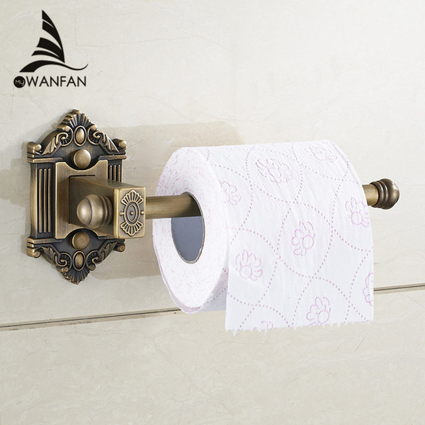 New Antique Brass Wall Mount Bathroom Lavatory Rolling Toilet Paper Holder bathroom accessories Toilet Roll Holder WF-71207