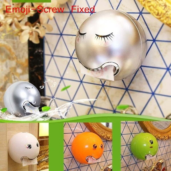 Ball Shaped Tissue Boxes Facial Expression Bathroom Toilet Tissue Holder Waterproof Toilet Paper Box Holder Hanging Napkin Container