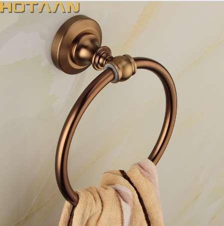 HOT SELLING, FREE SHIPPING, Bathroom towel holder, solid aluminium Wall-Mounted Round antique brass Towel Ring ,Towel Rack