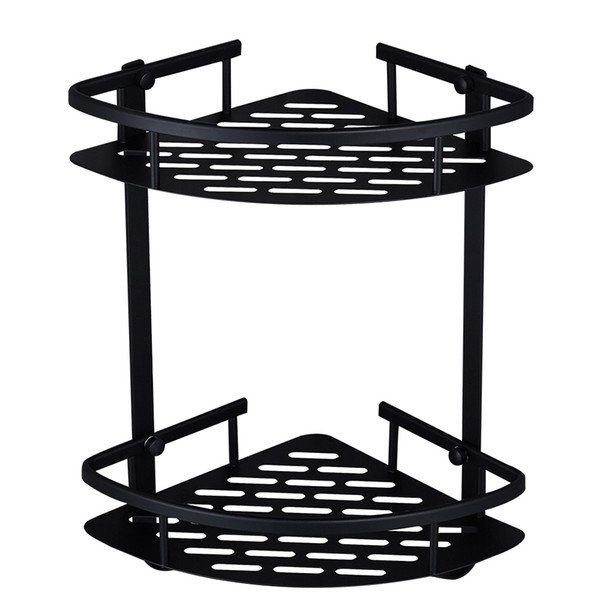 Double Layer Triangular Basket Wall Hanging Corner Rack Bathroom Shelves