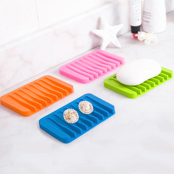 Silicone Soap Holder Soap Dish Tray Saver for Shower Waterfall/Bathroom/Kitchen/Counter Top, Keep Soap Bars Dry & Clean, Easy Cleaning