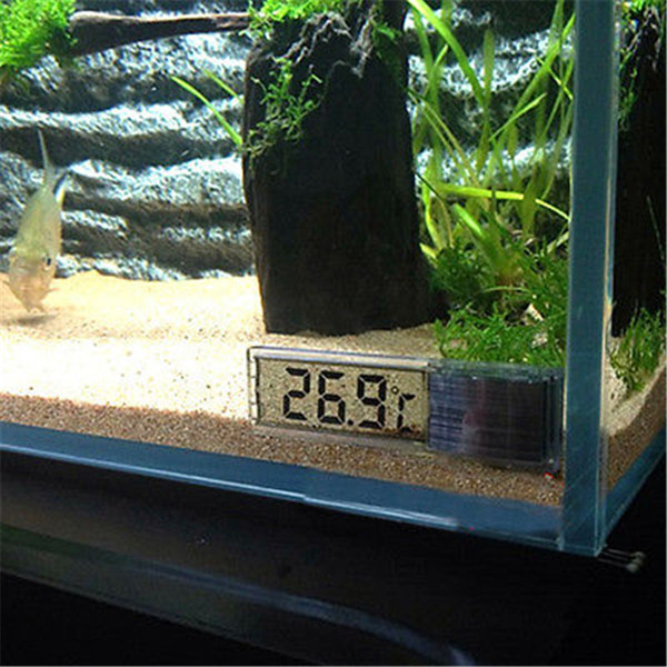 High Quality Plastic Metal 3D Digital Electronic Aquarium Thermometer Fish Tank Temp Meter Gold Silver 7 x 2x 1.5cm