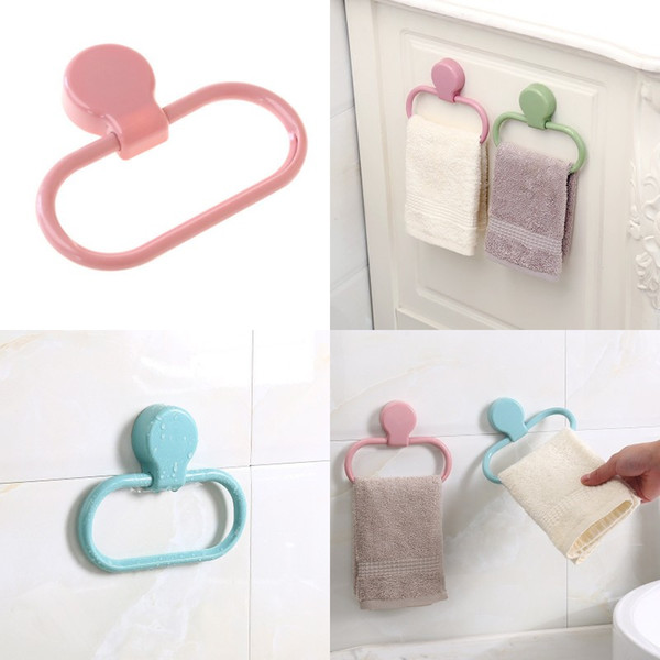 No Punching Paste Type Plastic Towel Rack Bathroom Kitchen Wall Towels Holder Home Portable Hanger 2 6xy Ww