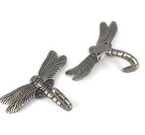 2019 Euro style Antique Silver dragonfly Wall Hangers Storage Home Decoration Creative Wall Hooks for Hanging Coats Keys hats bags