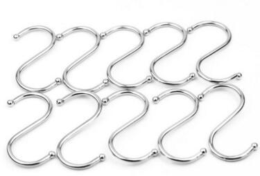 1000pcs Hot Sale Stainless Steel S Shape Hook for Desk Bags Wall Hanger Bathroom Kitchen Hook Hanger