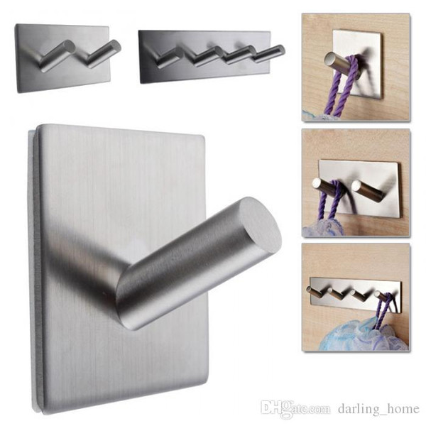 Stainless Steel Self Adhesive Hook Key Rack Towel Hanger Organizer Bathroom Accessories Home Decor Art and Craft Household Supplies