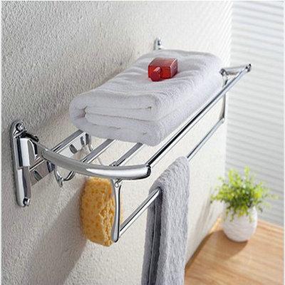 New Fashion Creative Stainless Steel Folding Towel Rack With Hooks Bathroom Bathroom Accessories Racks Top Quality Direct Factory Price